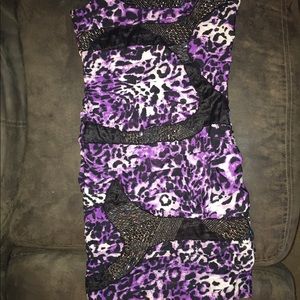 Sexy Purple Animal Print Strapless